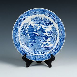 Spode Blue Willow Series 'Two Temples' China Plate