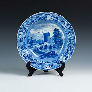 Spode 'Ponte Lucano' Pattern Blue and White Soup Plate