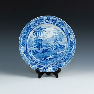 Spode Pearlware 'Death of the Bear' Plate C. 1820