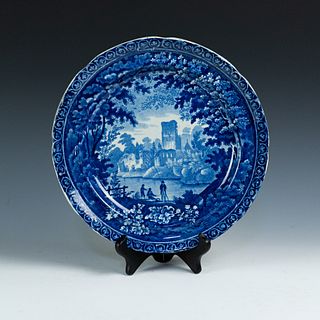 Clews 'Melrose Abbey, Scotland' Soup Plate C. 1820