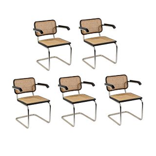 (5) Set of Marcel Breuer for Knoll Cesca Armchairs
