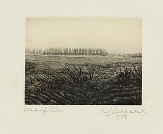 Winter River Etching Signed