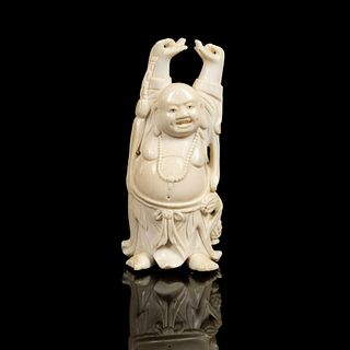 Chinese Ivory Carved Happy Buddha Figure