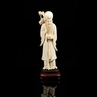 Chinese Ivory Carved Shou Xing Figure