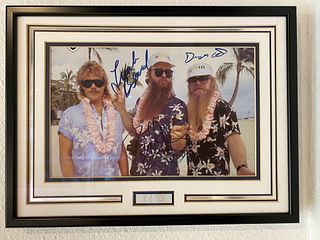 ZZ Top band signed photo