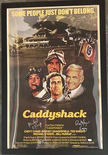 Caddyshack cast signed movie poster. JSA authenticated