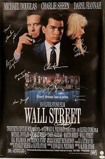 Wall Street cast signed movie poster GFA authenticated
