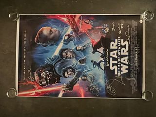 Star Wars Rise Of The Skywalker cast signed movie poster. GFA authenticated