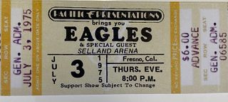 Eagles concert ticket July 3rd 1977 unsigned