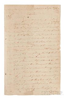 Washington, George (1732-1799) Circular Letter Signed, Philadelphia, 19 December 1781.