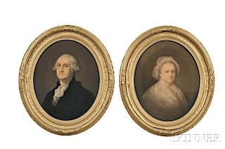 Washington, George (1732-1799) and Martha (1731-1802) Framed Chromolithographs.