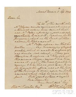 Washington, George (1732-1799) Autograph Letter Signed, Mount Vernon, 11 September 1799.