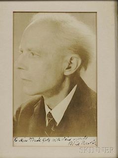 Bartok, Bela (1881-1945) Signed Photograph.