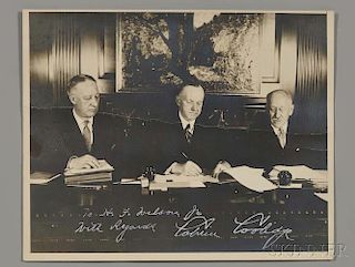 Coolidge, Calvin (1872-1933) Signed Photograph, 1929.