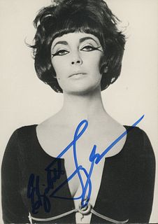 Elizabeth Taylor signed postcard 