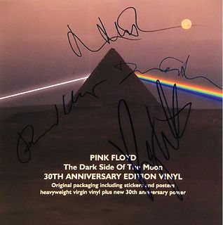 Pink Floyd Dark Side of the Moon band signed Record insert