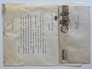Warner Brothers Humphrey Bogart signed letter. ACE authenticated