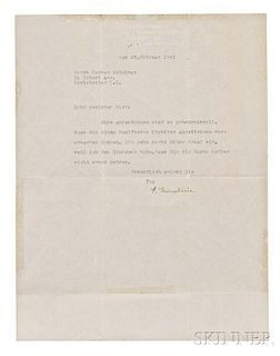 Einstein, Albert (1879-1955) Typed Letter Signed, Princeton, New Jersey, 27 February 1941.