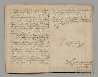 Francis I, Holy Roman Emperor (1708-1765) Document Signed, 10 October 1757.