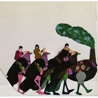 John Lennon, George Harrison, Ringo Starr, and &#39;No. 3&#39; production cels from Yellow Submarine