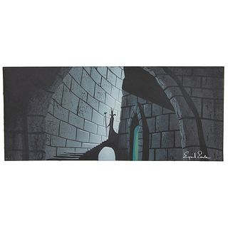 Eyvind Earle concept painting of Maleficent from Sleeping Beauty