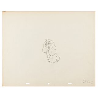 Lady production drawing from Lady and the Tramp