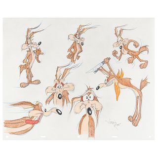 Wile E. Coyote color model drawing by Virgil Ross