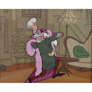 Madame Bonfamille and Georges Hautecourt production cel from The Aristocats (Art Corner Cel with Original Matting and Gold Seal on Back)