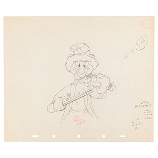 Harpo Marx production drawing from Mother Goose Goes Hollywood
