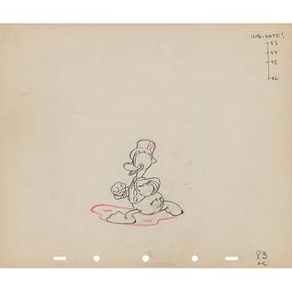 Donald Duck production drawing from Modern Inventions