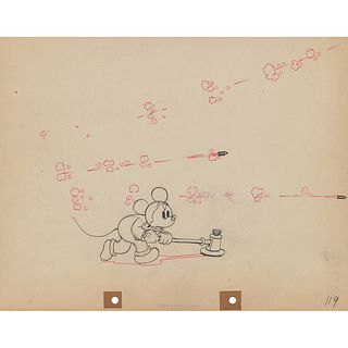 Mickey Mouse production drawing from Mickey&#39;s Service Station
