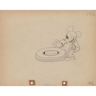 Mickey Mouse production drawing from Mickey&#39;s Service Station