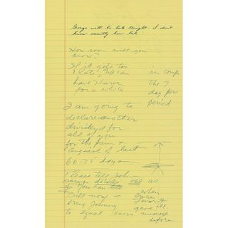 Howard Hughes Handwritten Notes