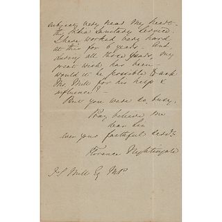 Florence Nightingale Partial Autograph Letter Signed