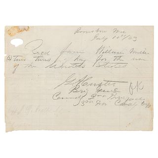 George A. Custer Autograph Document Signed