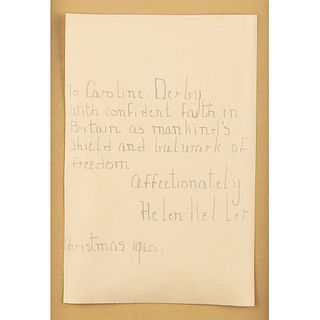 Helen Keller Autograph Note Signed