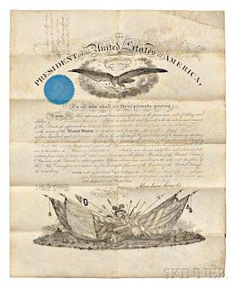 Lincoln, Abraham (1809-1865) Military Appointment Document Signed, 10 April 1864.