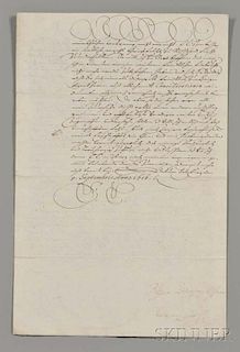Mark Sittich von Hohenems, Prince-Archbishop of Salzburg (1574-1619) Secretarial Letter Signed, 5 September 1616.