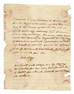 Monroe, James (1758-1831) Autograph Letter, Undated.