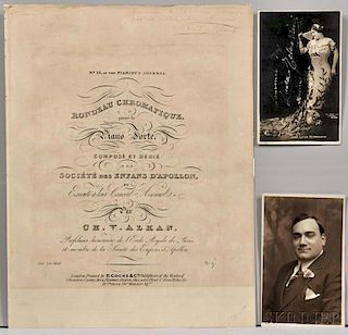 Musicians and Performers, Three Pieces Signed by Enrico Caruso (1873-1921), Luisa Tetrazzini (1871-1940) and Charles-Valentin