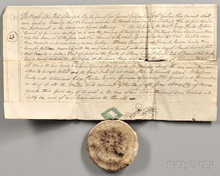Prévost, Augustine (1723-1786) Two Parchment Documents [and] Three Others Signed by George Clinton.
