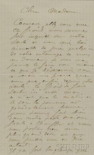 Renoir, Pierre-Auguste (1841-1919) Autograph Letter Signed, Magagnosc, 18 February 1901.