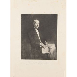 John D. Rockefeller Signed Engraved Print