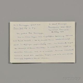 Schweitzer, Albert (1875-1965) Autograph Letter Signed, 12 May 1956.