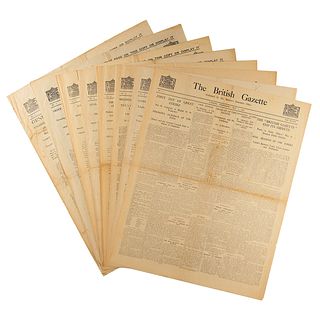 Winston Churchill: The British Gazette Complete Set of (8) Newspapers