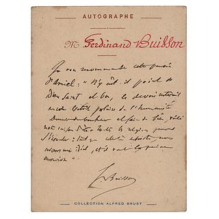 Ferdinand Buisson Autograph Note Signed