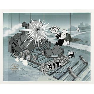 Myron Waldman Signed Limited Edition Cel: &#39;The Great Train Stoppery&#39;