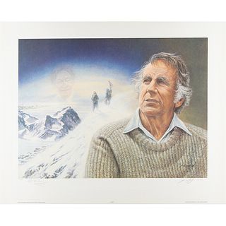 Edmund Hillary Signed Print: &#39;Hillary Conquers Everest&mdash;May 29, 1953&#39;