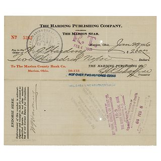 Warren G. Harding Document Signed
