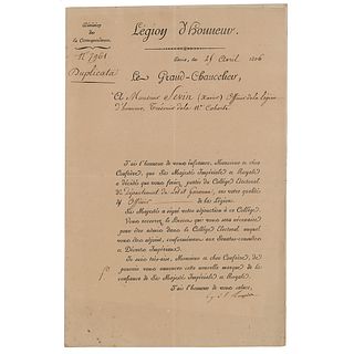 Bernard Germain de Lacepede Document Signed